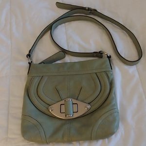 B. Makowsky Sage Green Leather Crossbody